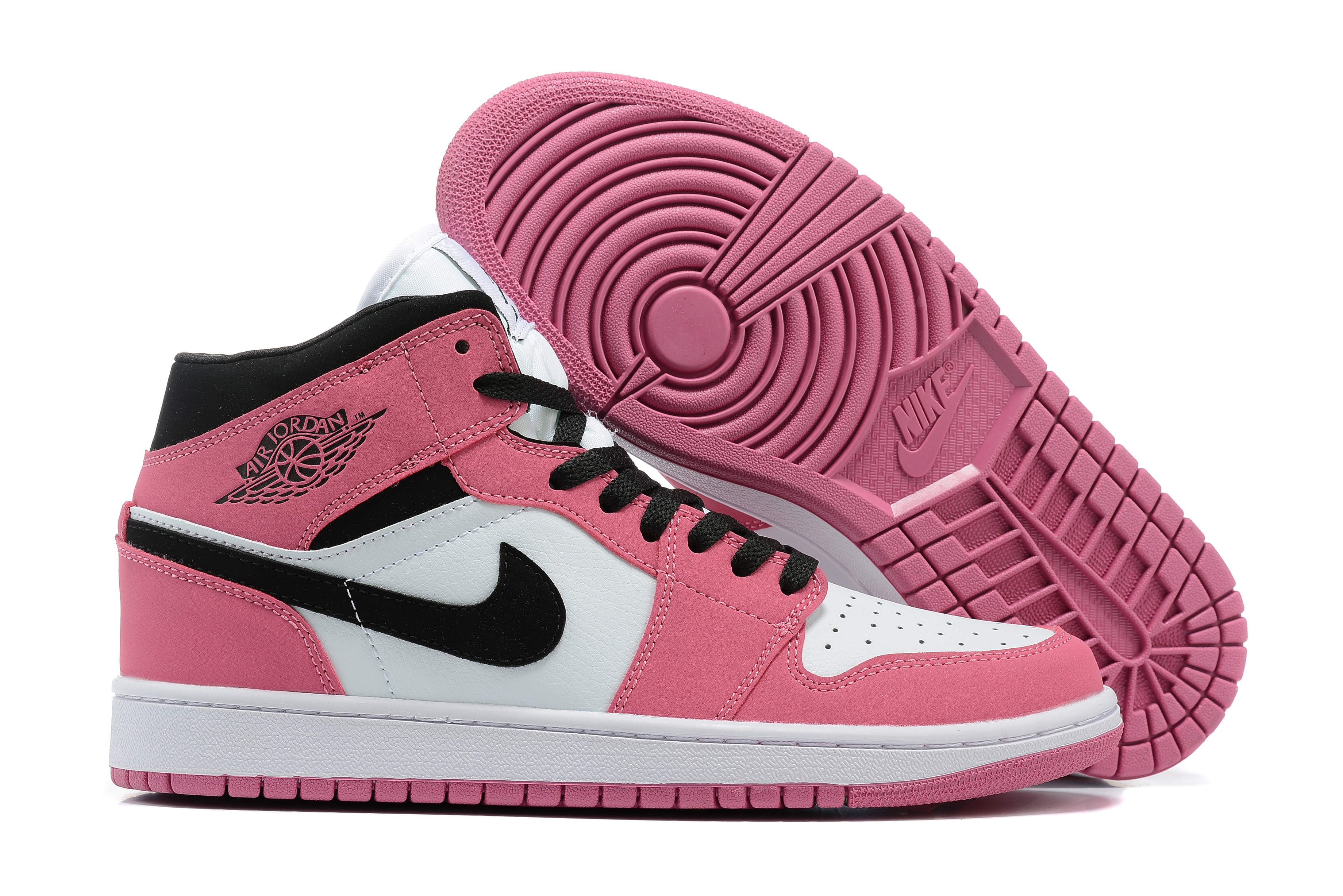 New 2022 Air Jordan 1 Retro Pink White Black Shoes